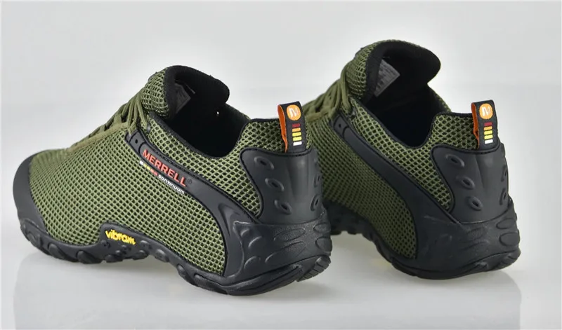 Мужская обувь для походов Merrell Армейская Обувь зеленого цвета с сетчатым верхом