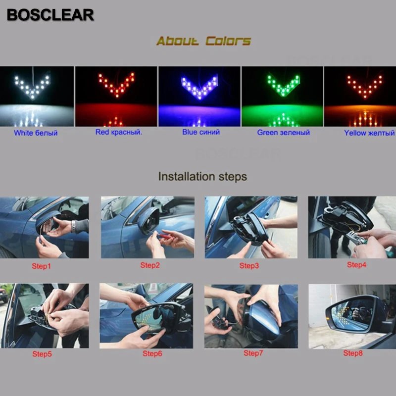 Светодиодная стрелка для зеркала заднего вида 2 шт./лот 14 SMD | Автомобили и