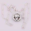 New 925 Sterling Silver United Regal Crown Hearts With Beaded Necklace Fit Fashion Original Bead Charm Bracelet DIY Jewelry
