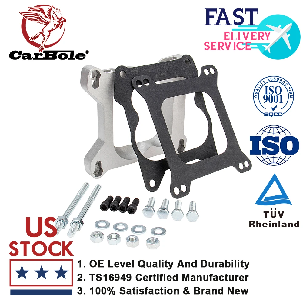 

Carbole Aluminum Alloy Carburetor Adapter 4bbl Quadrajet to Holley AFB Demon Carter Edelbrock