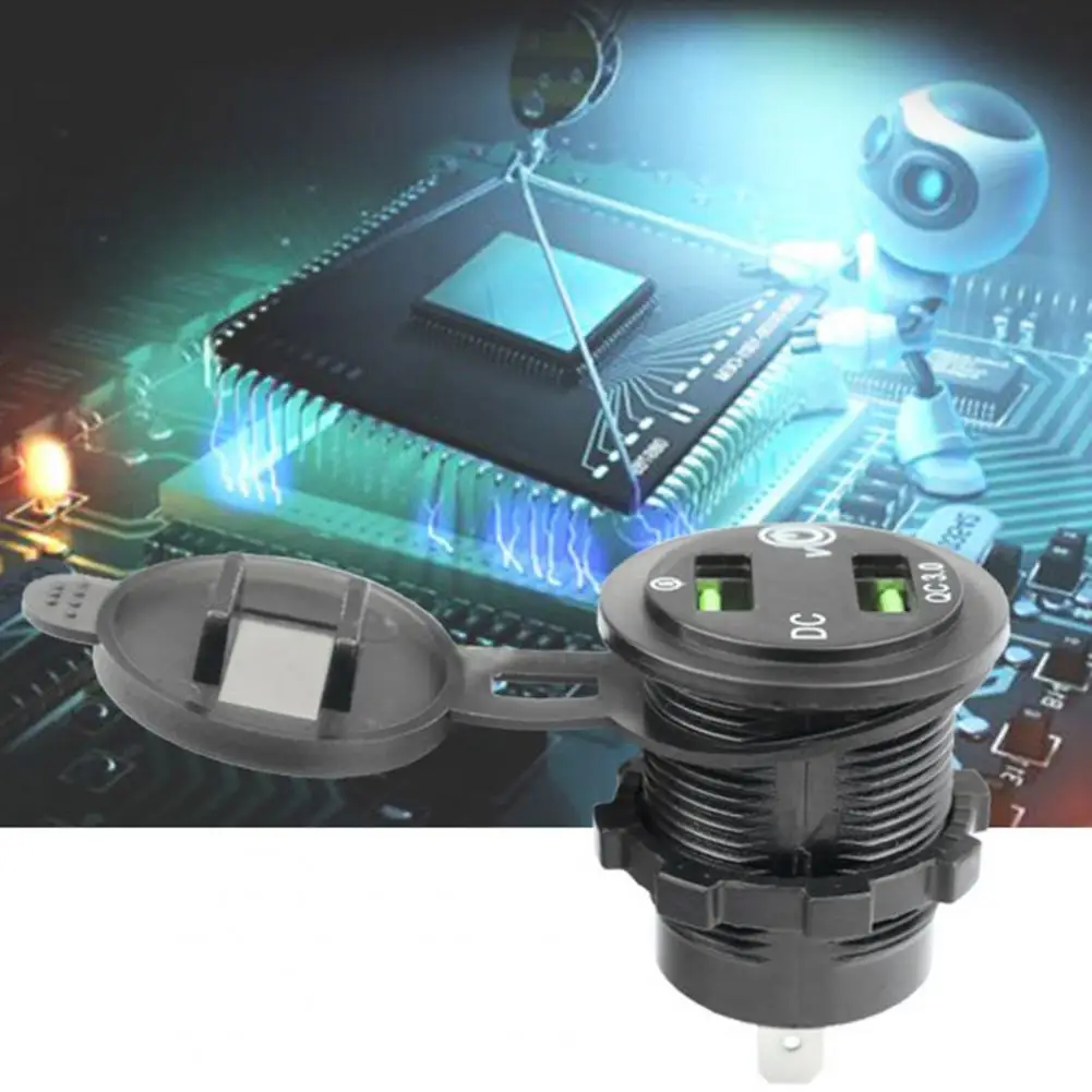 

PC for Car USB Mini Wholesale QC3.0 Fast Charger Dual Waterproof Touch Switch Charger Waterproof Touch Switch Charger