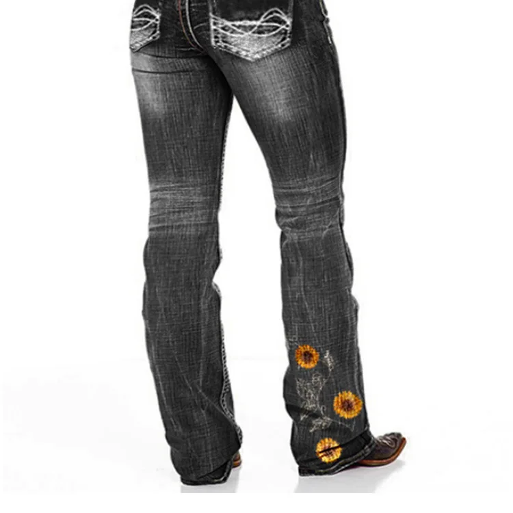 

Women's jeans embroidery printing women's jeans pants