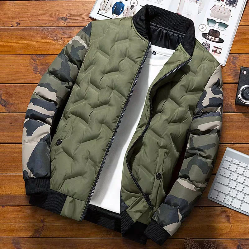 

Mens Winter Parkas Coat Men Military Jackets and Coats Outerwear Clothing 2021 Warm Men's Windbreaker Camouflage Bomber Jacket