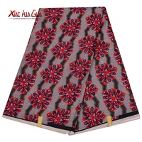 traditional african print fabric red waxed floral polyester suitable for 6 yards ankara sewing home couple sexy dress fp6435