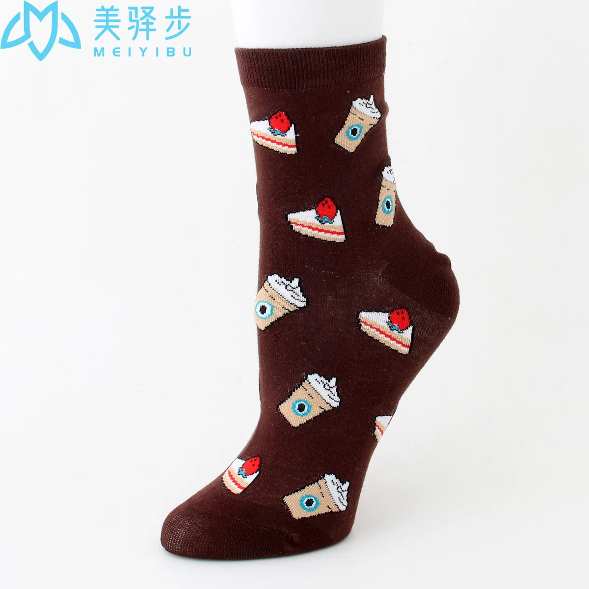 12 Pairs Per Set Cartoon Food Bread Cola Socks Cute Japanese Fashion Milk Pattern Socks Wholesale
