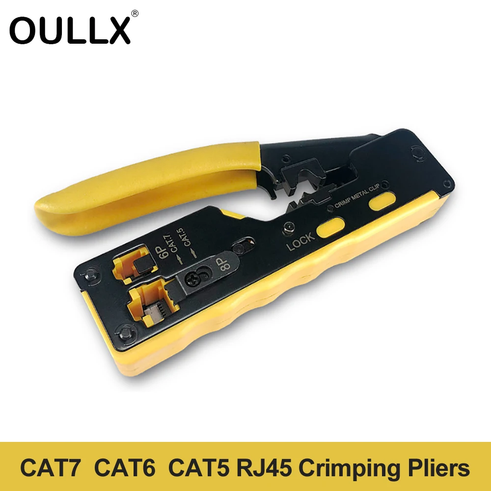 Щипцы сетевые OULLX Cat7 RJ45 многофункциональные плоскогубцы для зачистки кабеля RJ12