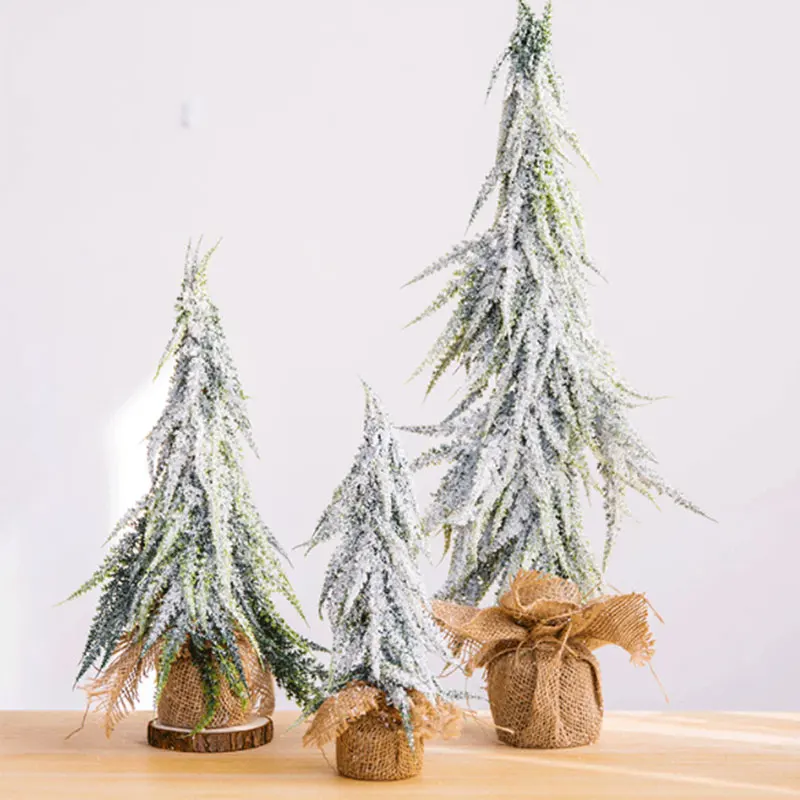 

Christmas Tree for Home Decoration Snow Fake Pinales Christmas Tree Ornament Mini Christmas Tree for Cupboard Table Decoration