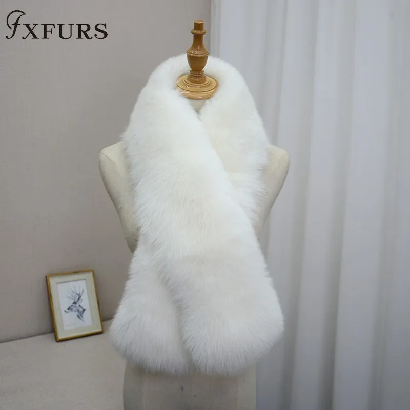 FXFURS роскошный шарф из натурального меха лисы кожаный шарф большого размера натуральный шаль из лисьего меха Зимний женский палантин