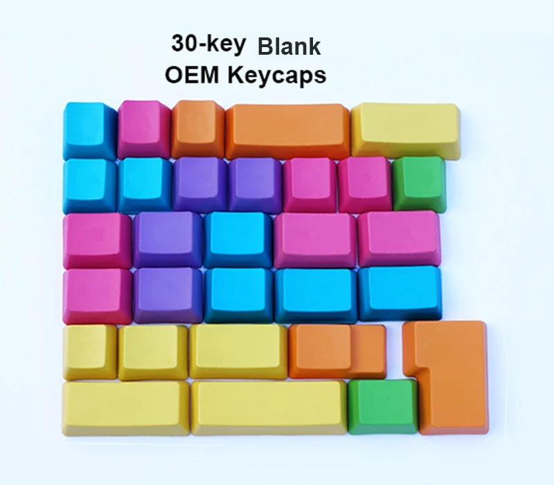 30 клавиш цветные дополнительные колпачки Толстая PBT краситель sub OEM DSA профиль ANSI