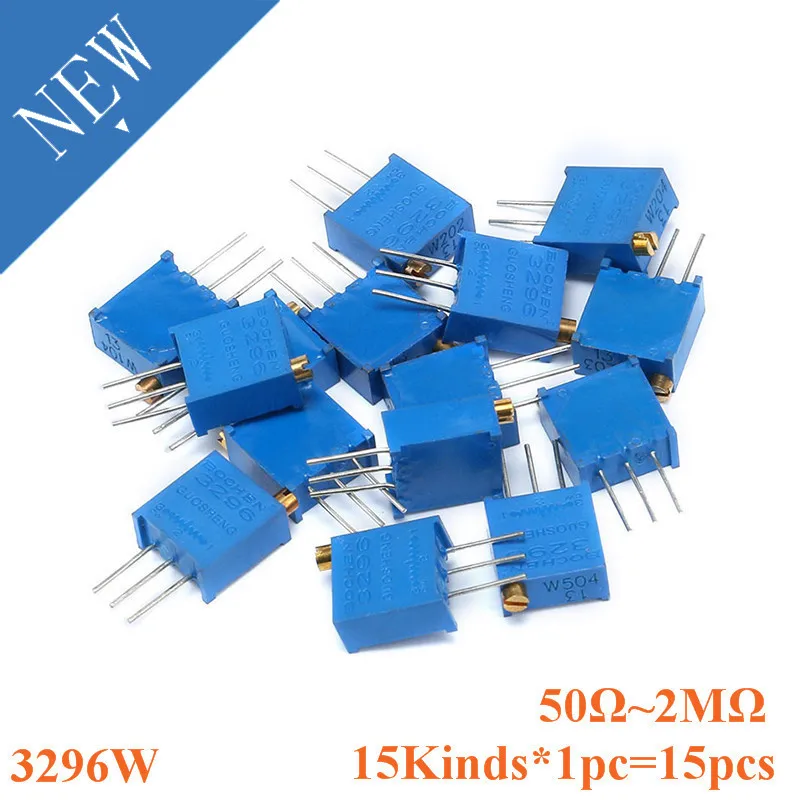 

15 шт. = 15 видов * 1 шт. 3296 Вт 3296 50 100 200 500 1K 2K 5K 10K 20K 50K 100K 200K 500K 1M 2M ohm 101 Trimpot комплект потенциометра триммера