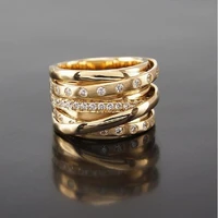 gold wound multi layer diamond ring size 6 11