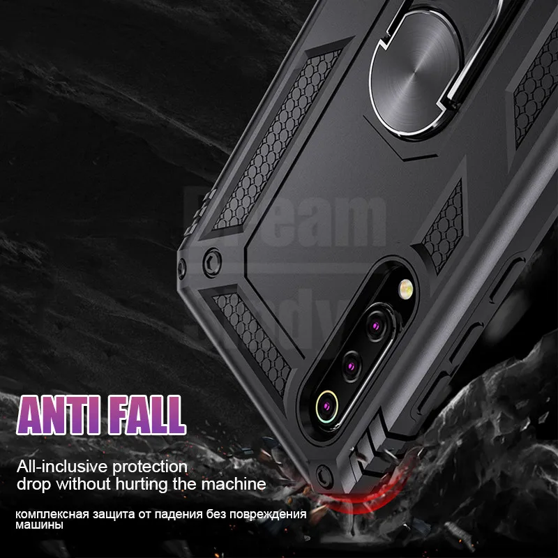 

Luxury Shockproof Armor Case On The For Xiaomi Redmi 7 Note 7 Pro Bumepr Case Cover For Xiaomi 9 SE mi9 SE Metal Ring Phone Case