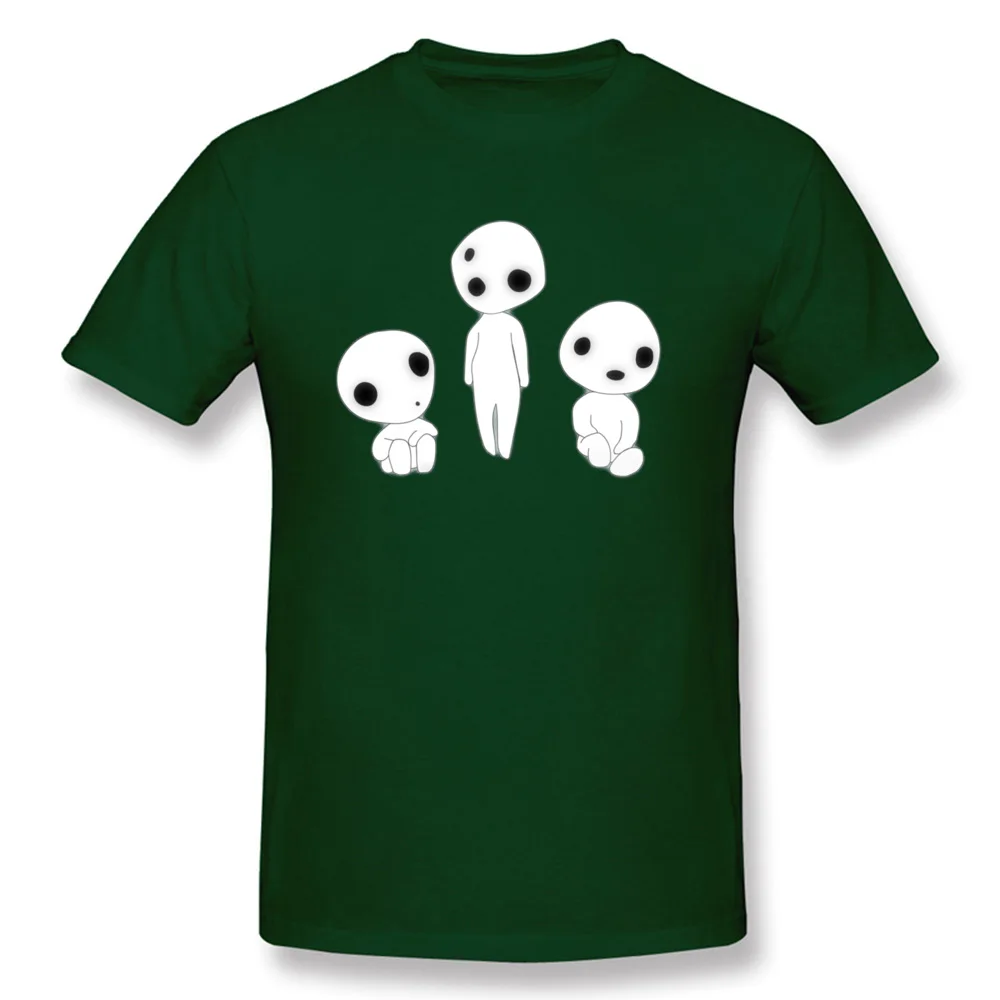 Kodamas Tree Spirit T-shirt Mens 100% Cotton Tops Anime Tees Customized Man T Shirts Japan Swag Mononoke Hime Princess |