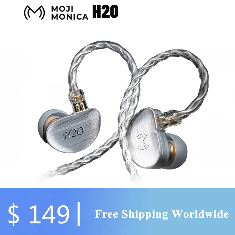 

Moji Monica H20 Liquid Silica Gel DD+2BA HiFi Customized Music Monitor Studio Audiophile Musician 2Pin 0.78mm Earphones Earbuds