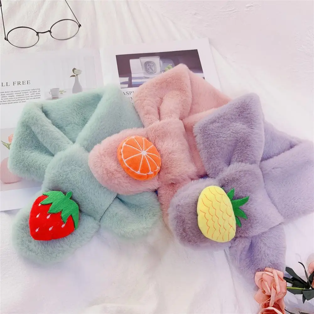 Новое поступление Зимний милый детский шарф однотонный воротник из