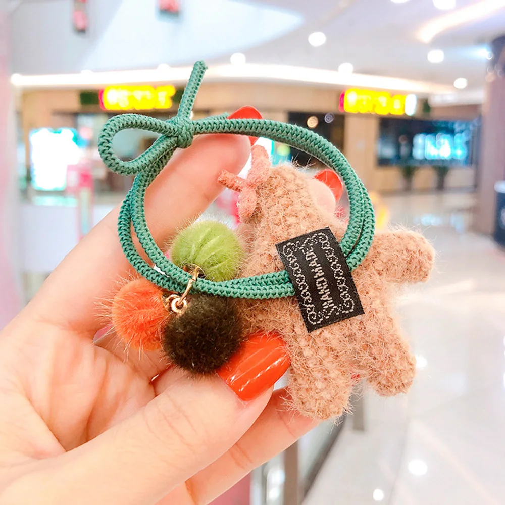 

Cute Fashion Korean Girls Hair Rope Lambswool Antlers Pattern Elastic Hair Ring Sweet Candy Color Ponytail Hair Accessories