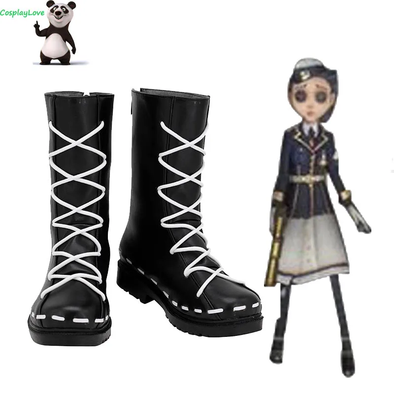 

CosplayLove Identity V Coordinator Martha Behamfil Navy Black Cosplay Shoes Long Boots Leather Custom Hand Made