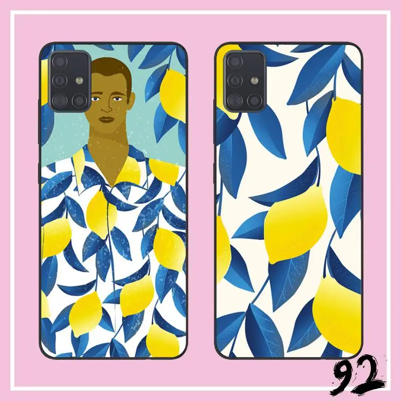 Оранжевый и лимонный Чехол черный мягкий чехол для телефона Samsung S10 E plus S20 note 10 A50 20 40 70 71|Чехлы-накладки| |