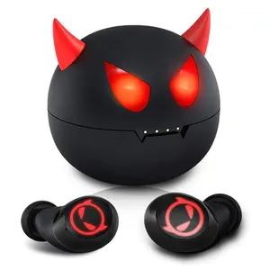 earphone bluetooth compatible wireless headphones earphones headset tws earbuds little devil cute anime gamer for oppo xiaomi free global shipping