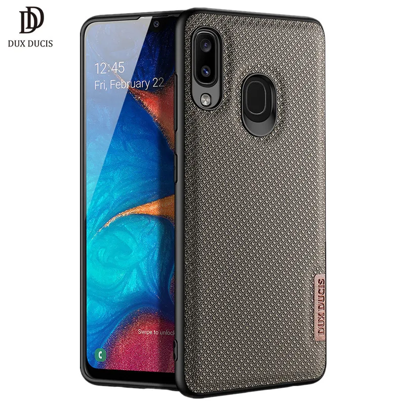 

For Samsung Galaxy A20e Case 5.8" Dux Ducis Fino Series Woven Nylon Texture Silicone Back Cover For Samsung A20e Protection Case
