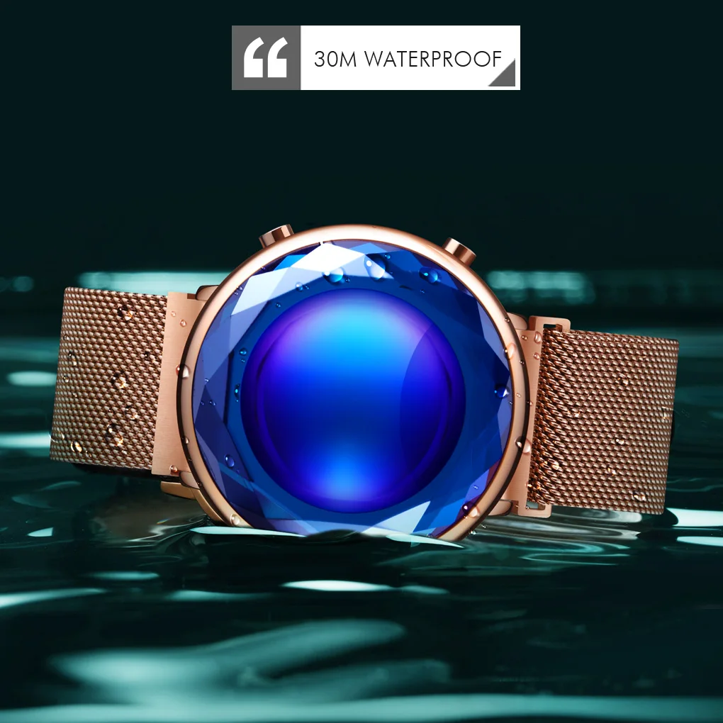 

SKMEI Women Watches Digital Three Dimensional Glass Creative Mesh Strap Magnetic Buckle Girls Wristwatches Gift Led Reloj Mujer