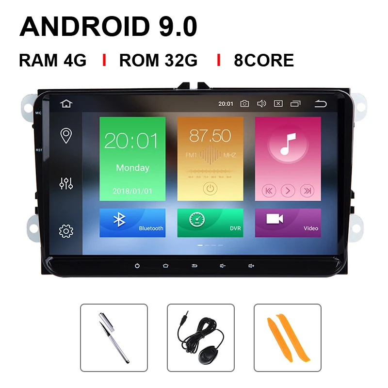 2 Din Android 9 Автомобильный мультимедийный gps навигатор для Amarok волксаген VW Passat B6 golf 56 Skoda Octavia 2 Superb 2 Seat Leon радио - Цвет: 8 Core 32ROM