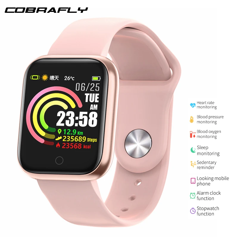 Cobrafly женские Смарт-часы фитнес-трекер IP67 водонепроницаемый монитор сердечного ритма кровяного давления PK B57 Q9 для Xiaomi Apple Phone