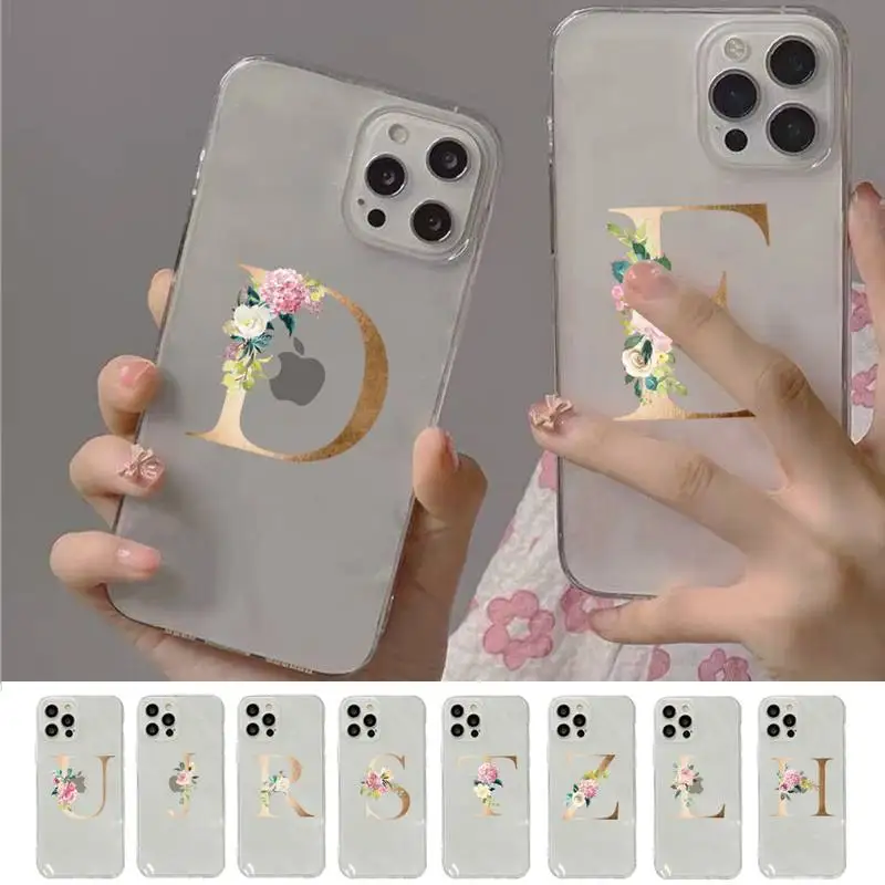 

Luxury A-Z Letters Phone Case for iPhone 11 12 13 mini pro XS MAX 8 7 6 6S Plus X 5S SE 2020 XR