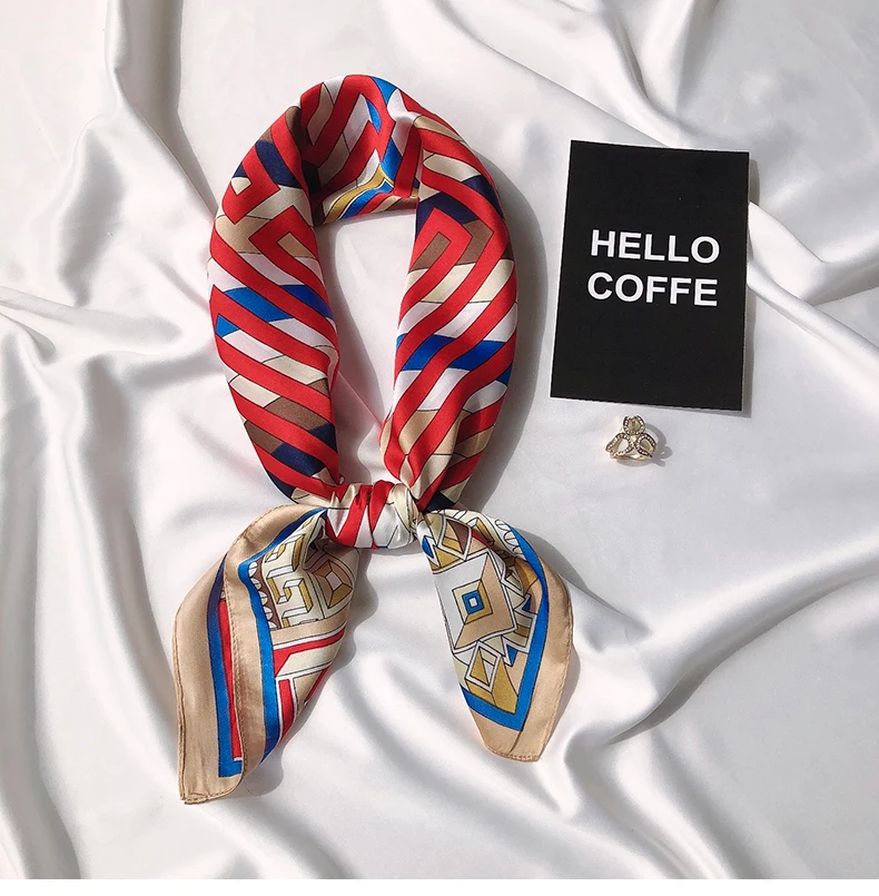 

2021 Summer Luxury Brand Silk Scarf Square Women Shawls And Wraps Fashion Office Small Hair Neck Hijabs Foulard Scarves 70*70cm