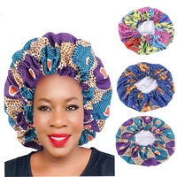 african pattern ankara print bonnet women night sleep cap satin lining soft extra large headwear ladies headwrap hair care hat