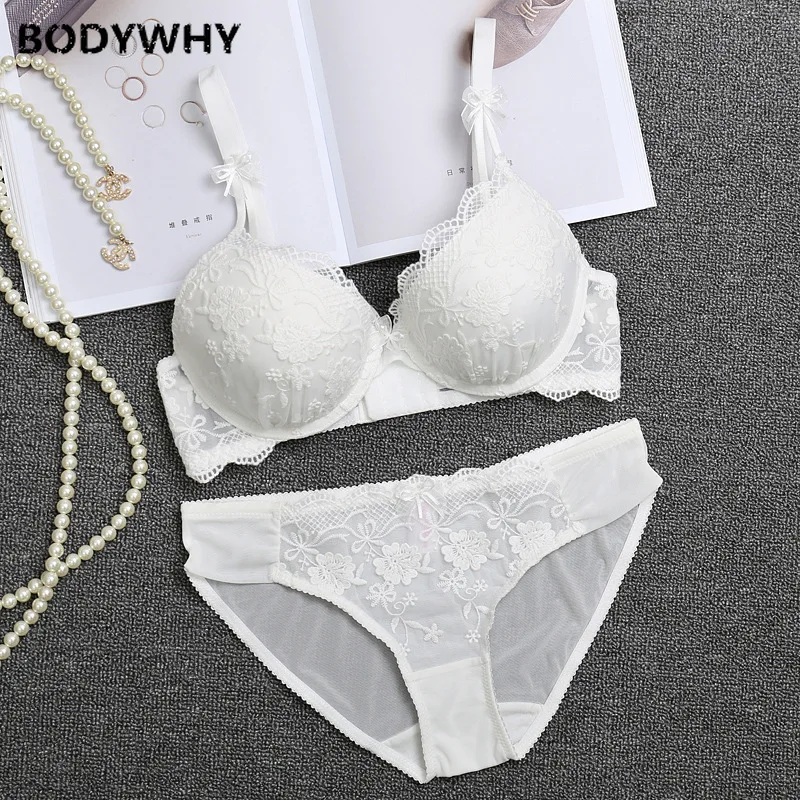 Underwear Bra Set Thin Lingerie Bottom Thick Deep V Gathered Sexy Lace with Size Bra Novelty Style High Quality Free Shipping