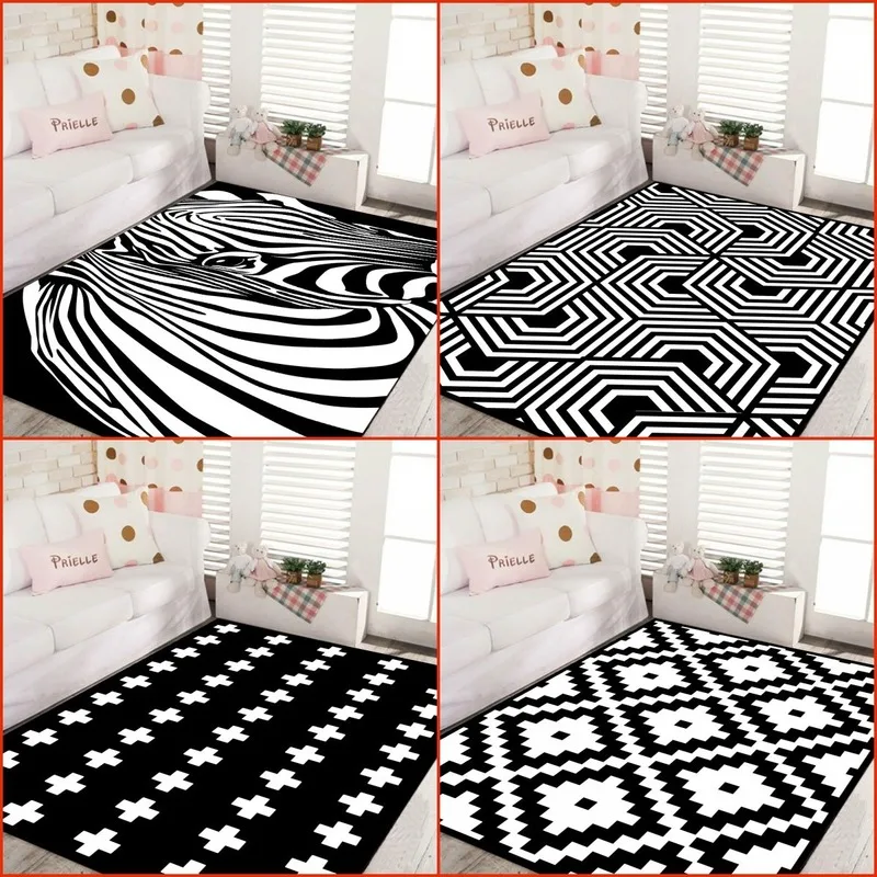 

Modern style geometric design Nordic carpet living room sofa tea table bedroom full of rectangular household washable