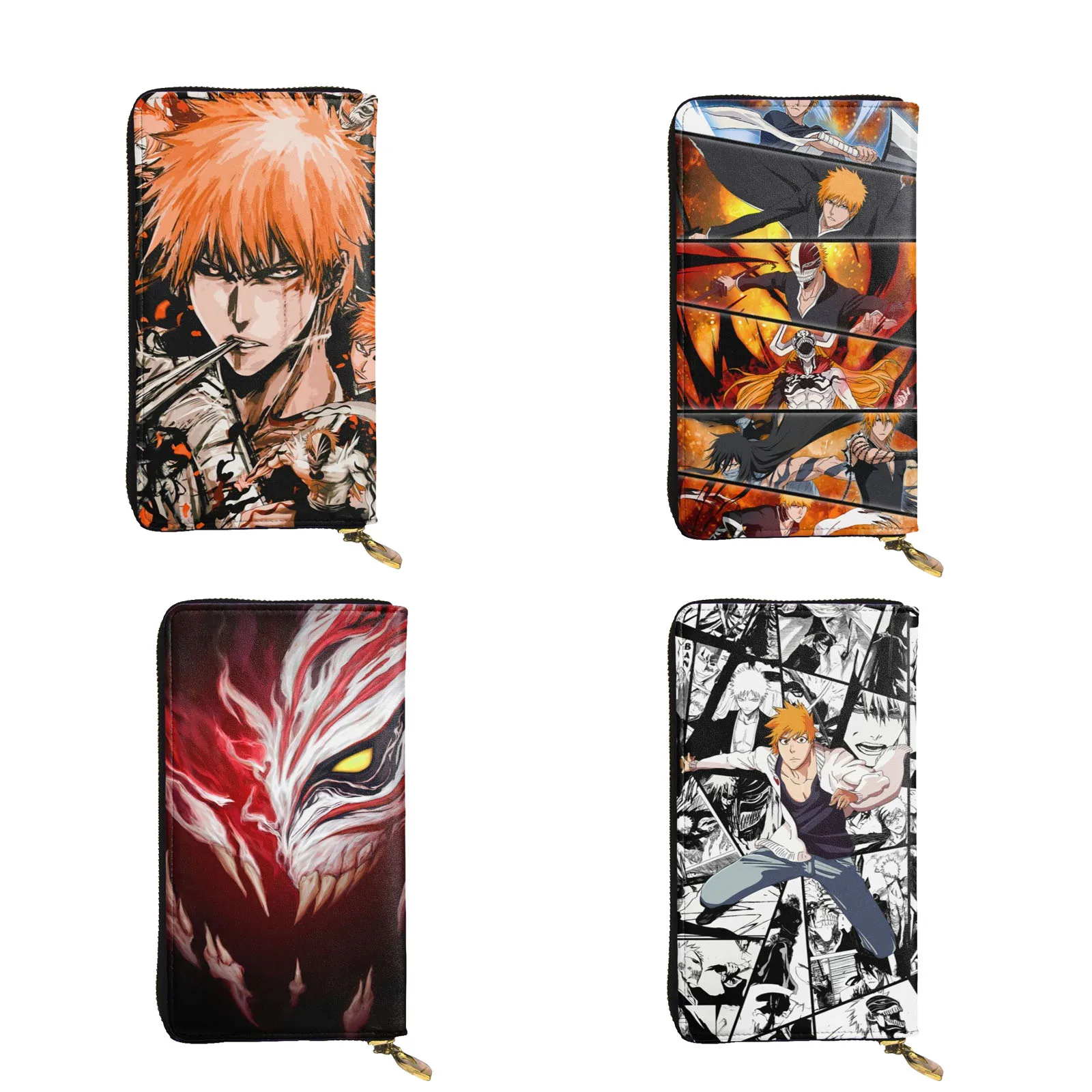 

Кожаный кошелек с рисунком аниме отбеливатель Ichigo, женская сумка-Кобура, органайзер, кошелек на молнии, клатч, сумочка, кошелек