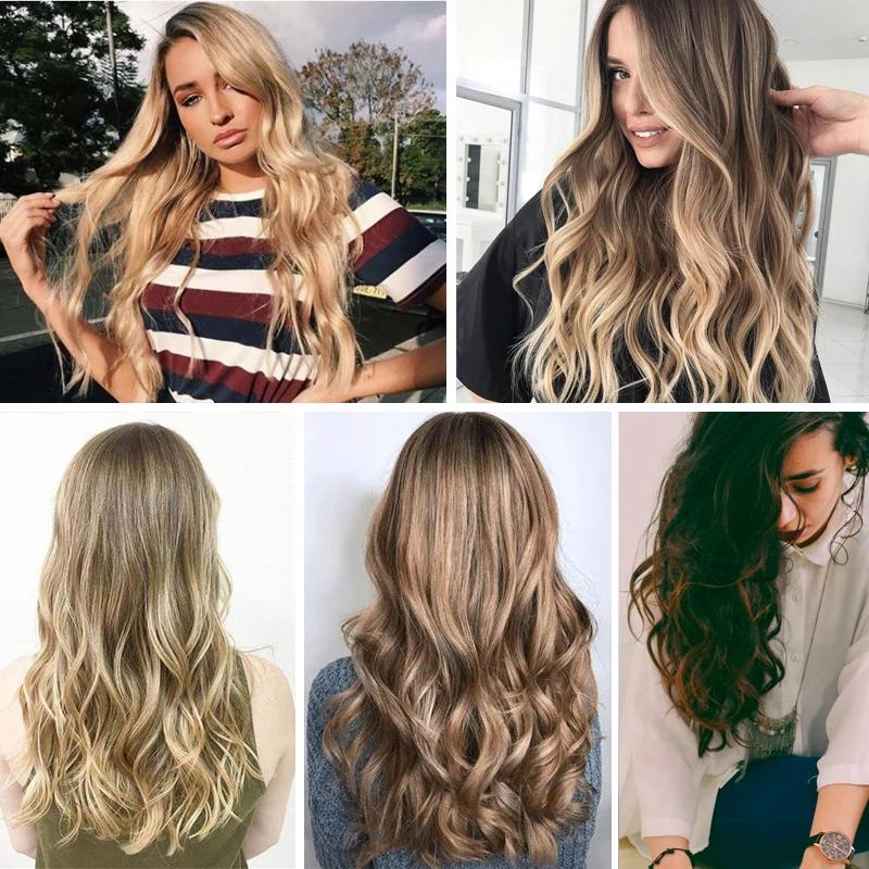 

LISIHAIR 24 Inch 100g Natural Synthetic Invisible Fishing Line Curly Wig Hair Extension No Clip No Glue Invisible Line Wig