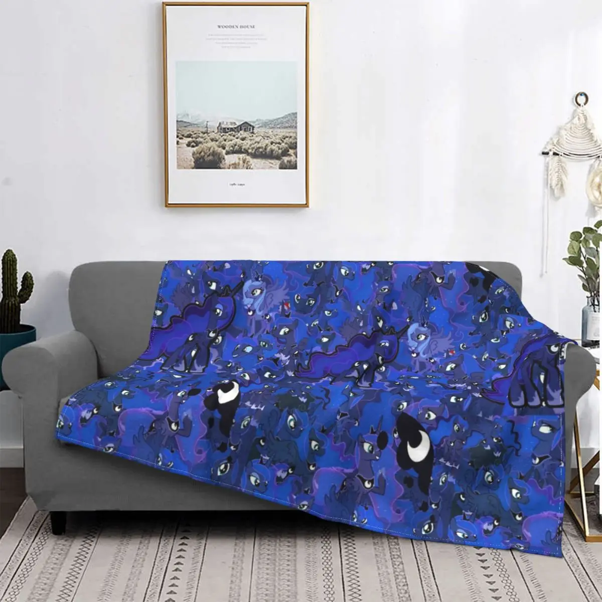 

Princess Luna Blanket Bedspread Bed Plaid Sofa Bed Beach Towel Plaid Blankets Children'S Cover