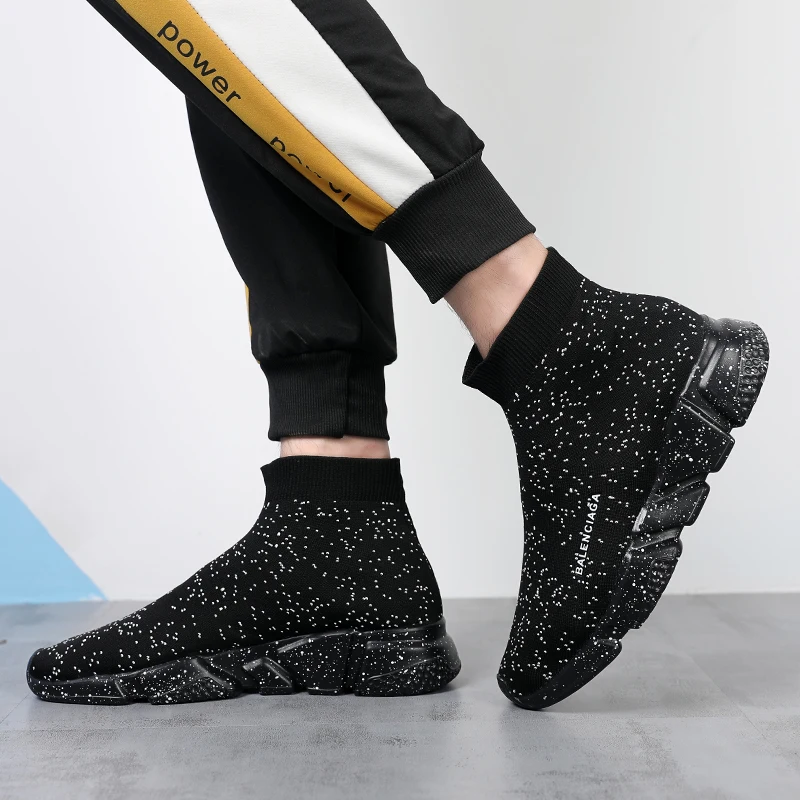 

Fashion High-top Women's Sports Shoes Flyweaving Mesh Men's Sneakers Soft Breathable Couple Platform Shoes кроссовки женские