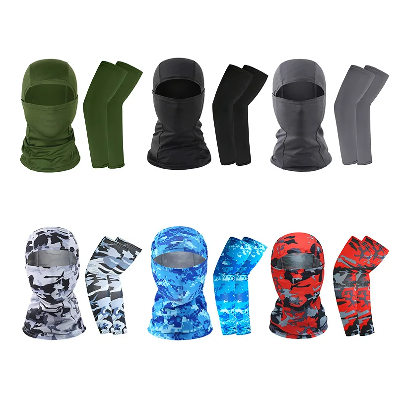 

Motorcycle Balaclava Full Face Cover Ice sleeve Sun Protection Breathable Summer Cycling Fishing Biker Shield Men Helmet