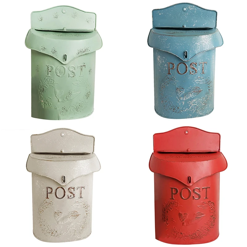 

Iron Retro Mailbox, Sealed Suggestion Box, Newspaper Mailbox, Wedding Garden Decoration Home Mailbox Post Box