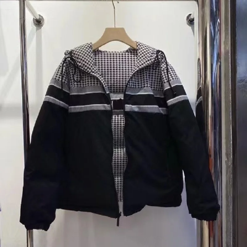 Пуховик женский с капюшоном из ПУ кожи y2k | Женская одежда