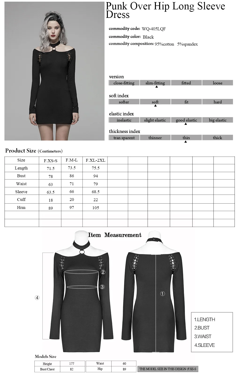 Женское облегающее платье в стиле Панк RAVE эластичное трикотажное с открытыми