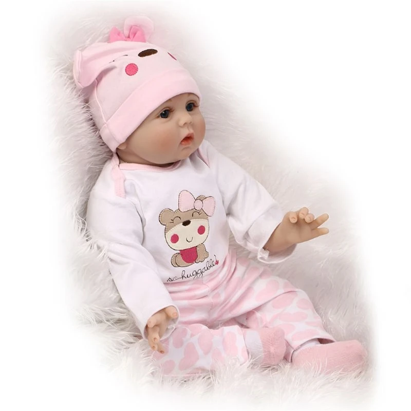 

22 inches 55 cm Nurturing Dolls Lifelike Reborn Baby Full Silicone Toy