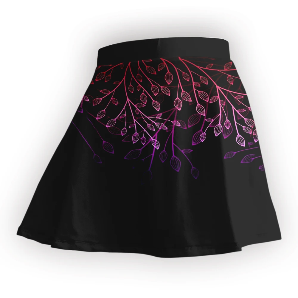 

2019 Summer Vintage Above knee Korean Style Dating 3D Print Skirt
