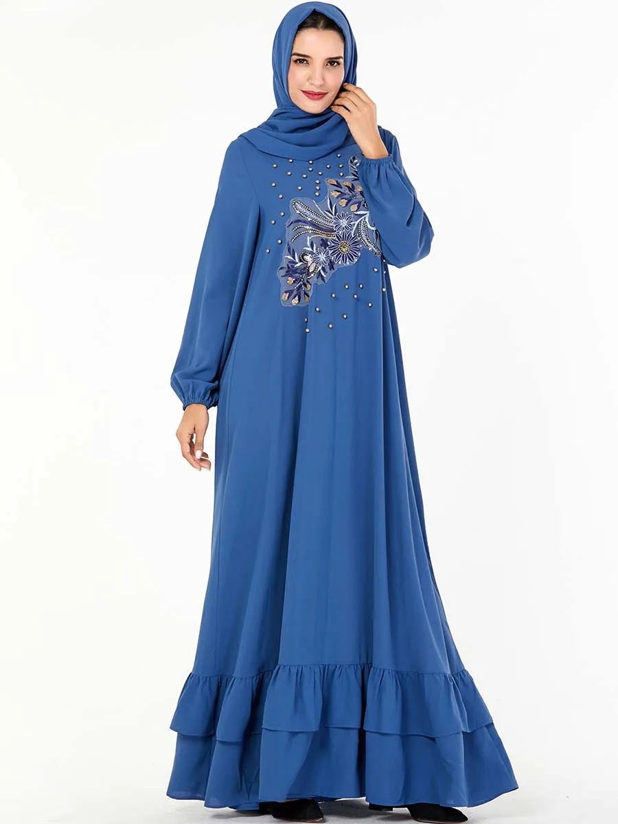 Женское платье кафтан с вышивкой из бисера Турецкая Турция Бангладеш