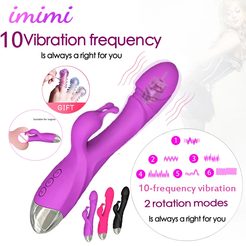 Вибратор Кролик 10 скоростей вибратор фаллоимитатор для женщин USB зарядка Женский