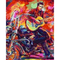 gatyztory diy painting by numbers colorful guitarist paint by numbers handpainted painting on canvas home decor wall artwork