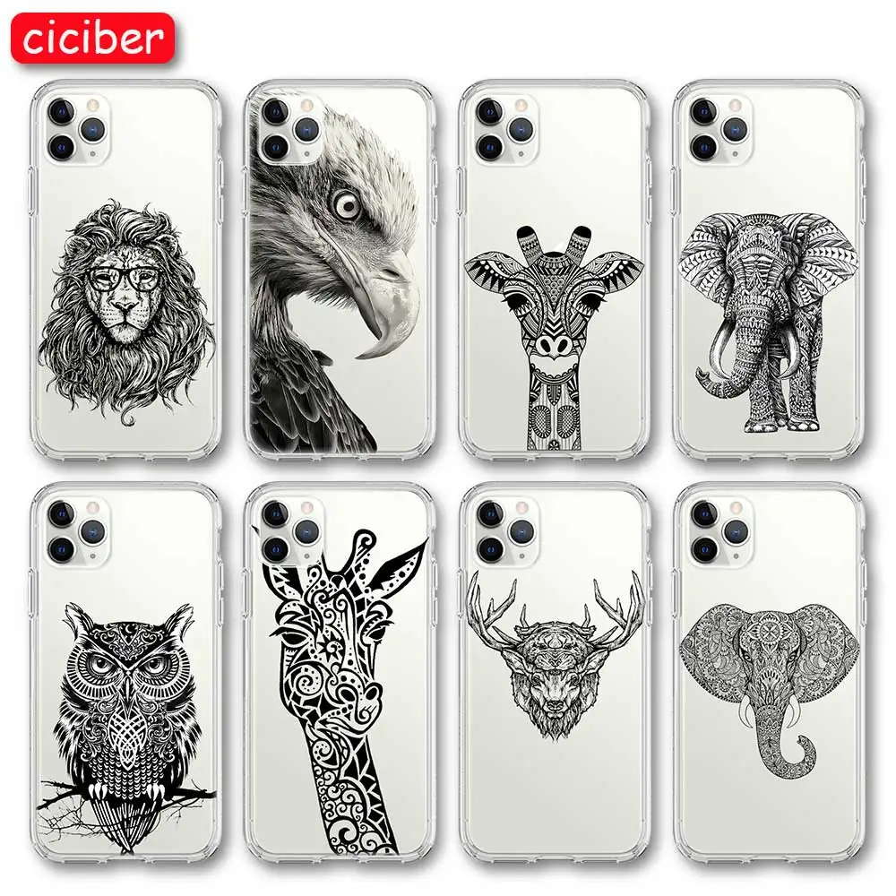 Чехол для телефона с тотемным животным львом и кошкой iPhone 11 Pro Max чехол X XR XS MAX 7 8 6 6S