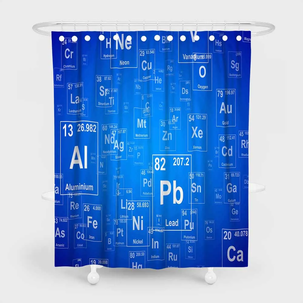 

Периодически настольная синяя занавеска для душа s 180x20 0 см водостойкая Полиэстеровая занавеска для ванной на заказ с крючками для ванной ко...