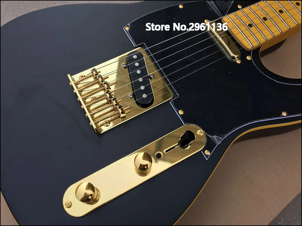 hohe qualität elektrische gitarre tl stil linde korpus mit ahorn hals schwarz matt farbe kundenspezifische elektrische gitarre freies versch