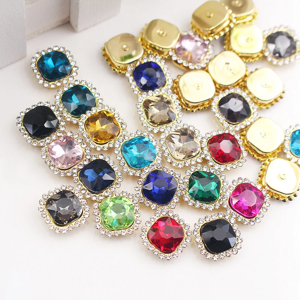 Кружевные блестящие стразы для одежды тканевые камни в форме глаз с золотой