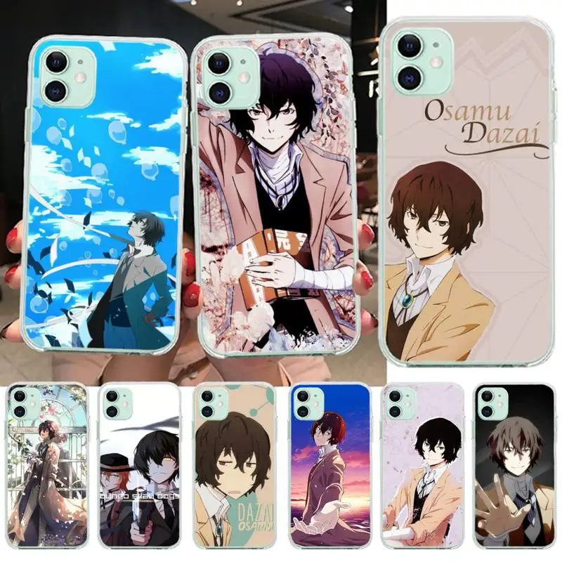 Черный чехол для телефона из ТПУ с аниме бродячие псы дазай Осаму iPhone 11 pro XS MAX 8 7 6 6S